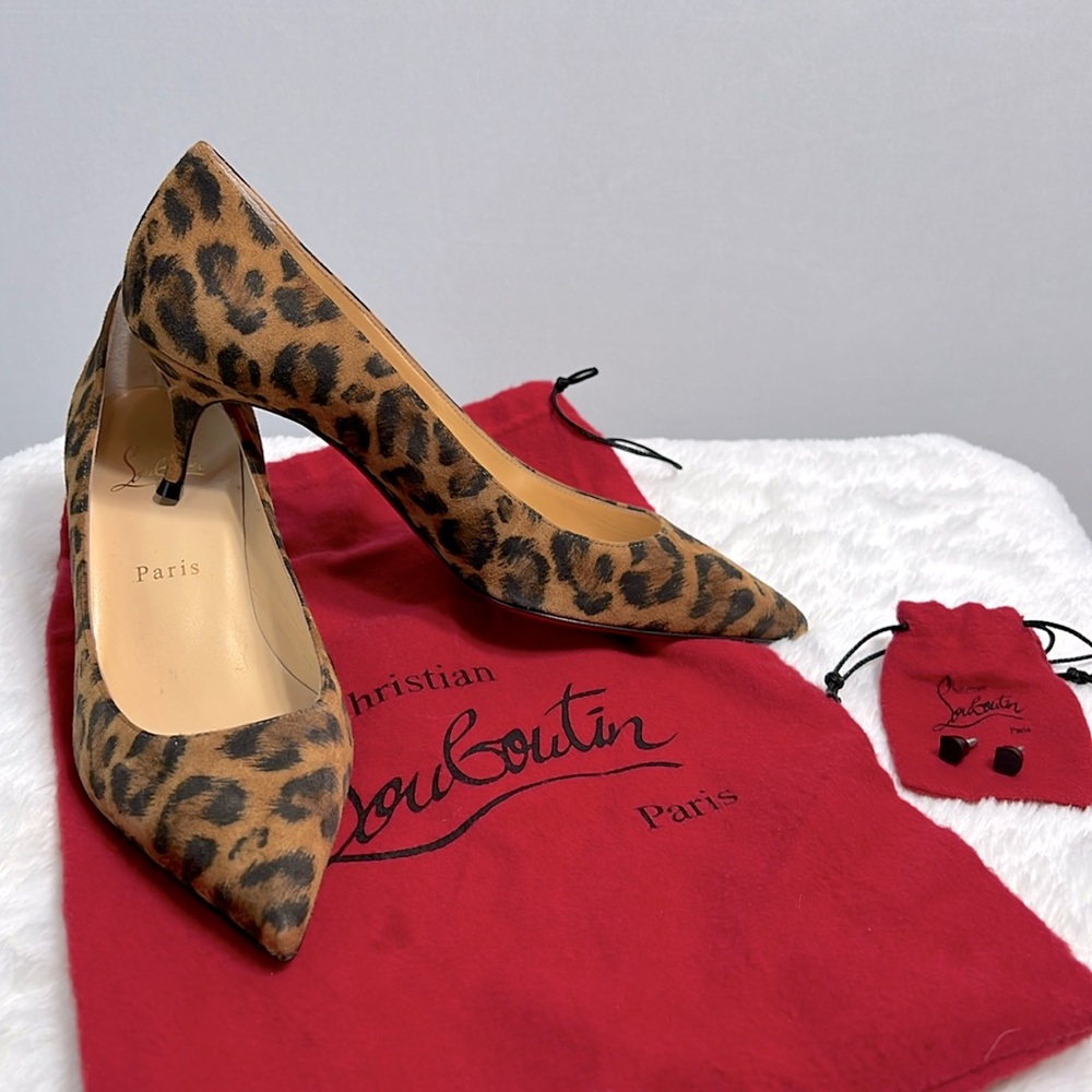 Christian Louboutin Leopard Kitten Heel size 36.5 New w/Dust Bag, No Box
